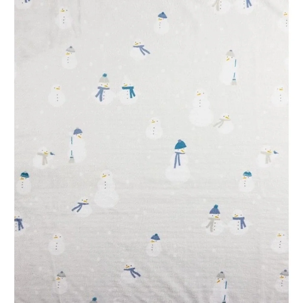 Cuddl Duds Cozy Plush Sherpa Throw Blanket Ribbed Snowman  50in by 60in Blue NEW